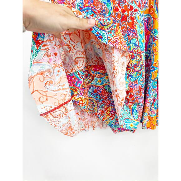 Lauren Ralph Lauren Plus Size Twisted Shirred Skirted Paisley Swimsuit 22W NWT - Picture 5 of 8